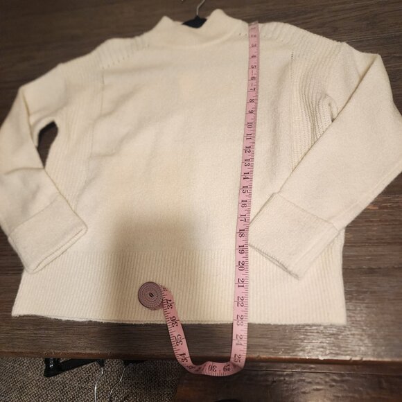 Treasure & Bond Rib Detail Mock Neck Sweater NWT Ivory XS - Picture 2 of 9